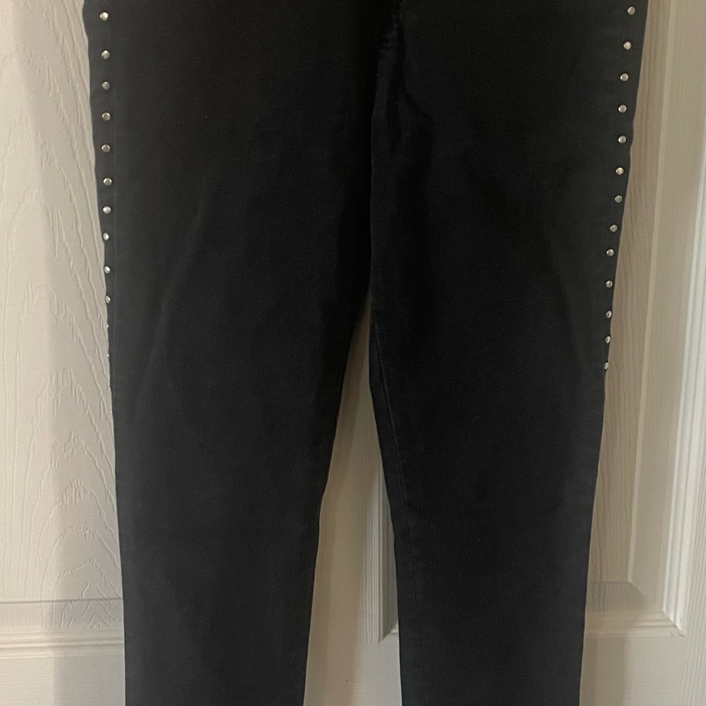 rag & bone Black Skinny Jeans with Silver Studs